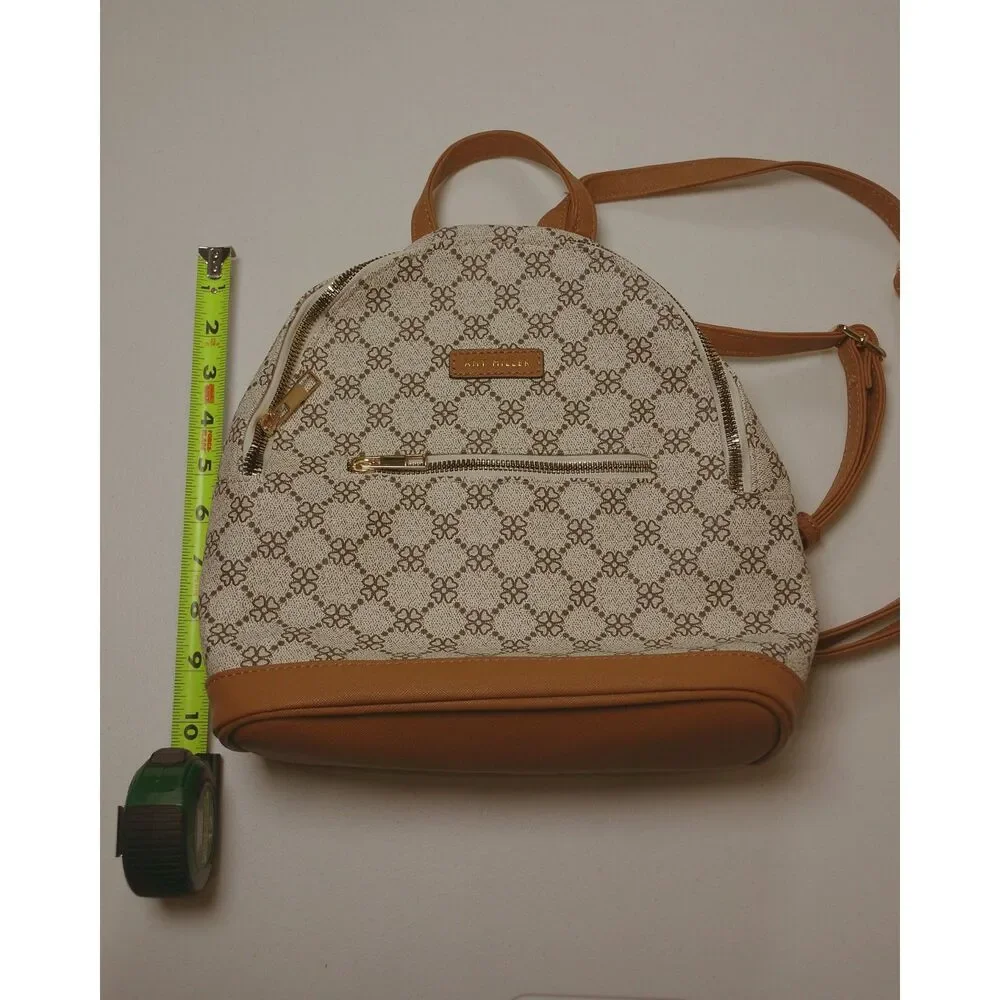 Amy Miller Backpack Wallet Set Cream Tan Floral Monogram Y2K 2 Piece Purse